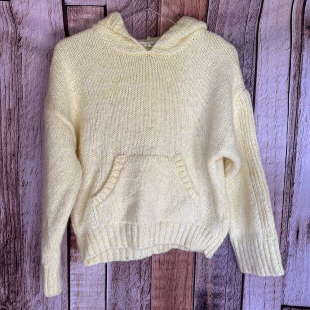 Anthropologie Pilcro Sweater Hooded Pullover XS‎ Wool Blend Cozy Winter Yellow